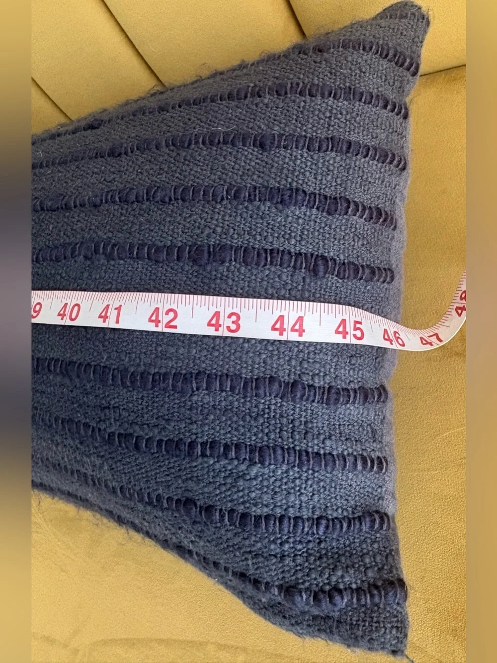 Williams Sonoma 12x48 Navy Blue Lumbar Pillow with Synthetic Down Insert